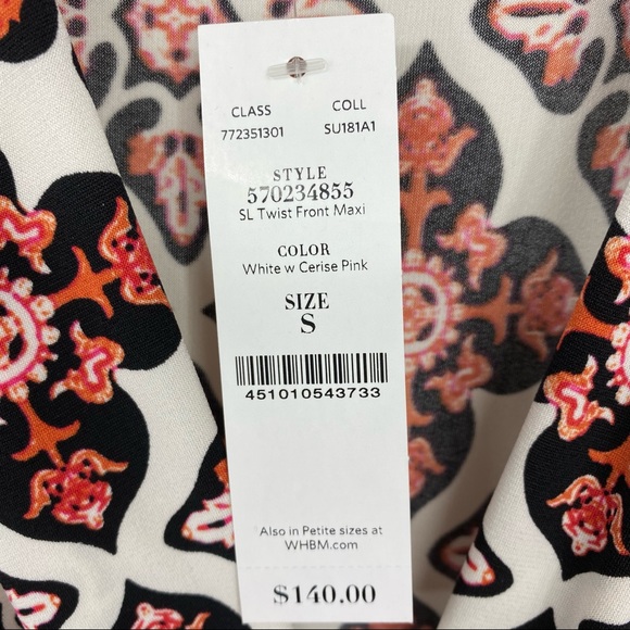 White House Black Market  Twist Detail Printed Knit Maxi Dress Size Small - Picture 4 of 11